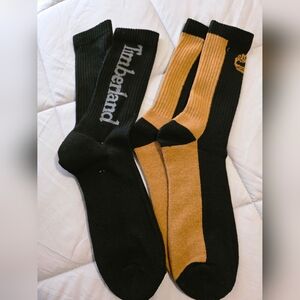 Timberland Black and Tan Crew Socks